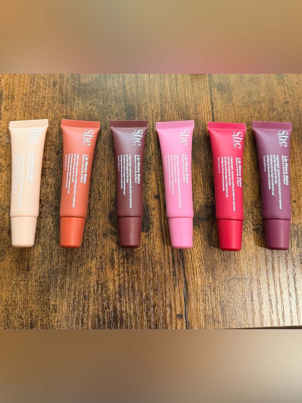 SHE Lip Cream Balm Set- transparent cappuccino chocolate pink rose & berry
